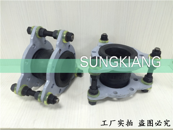 上海橡胶软接头角钢拉杆限位器的安装